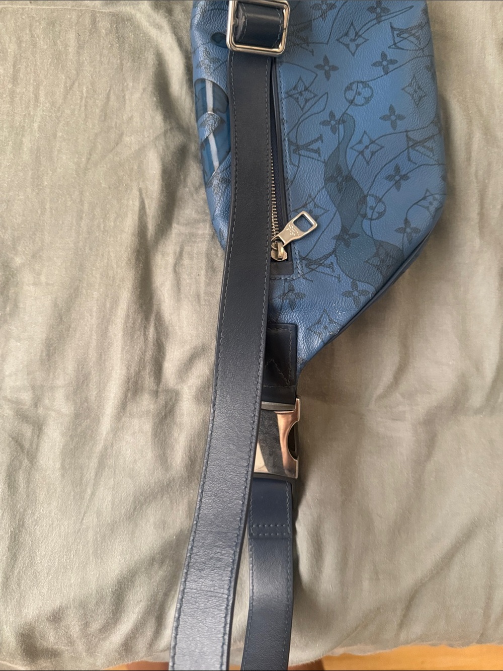 Louis Vuitton Blue Leather Crossbody Belt Bag - Picture 9 of 11